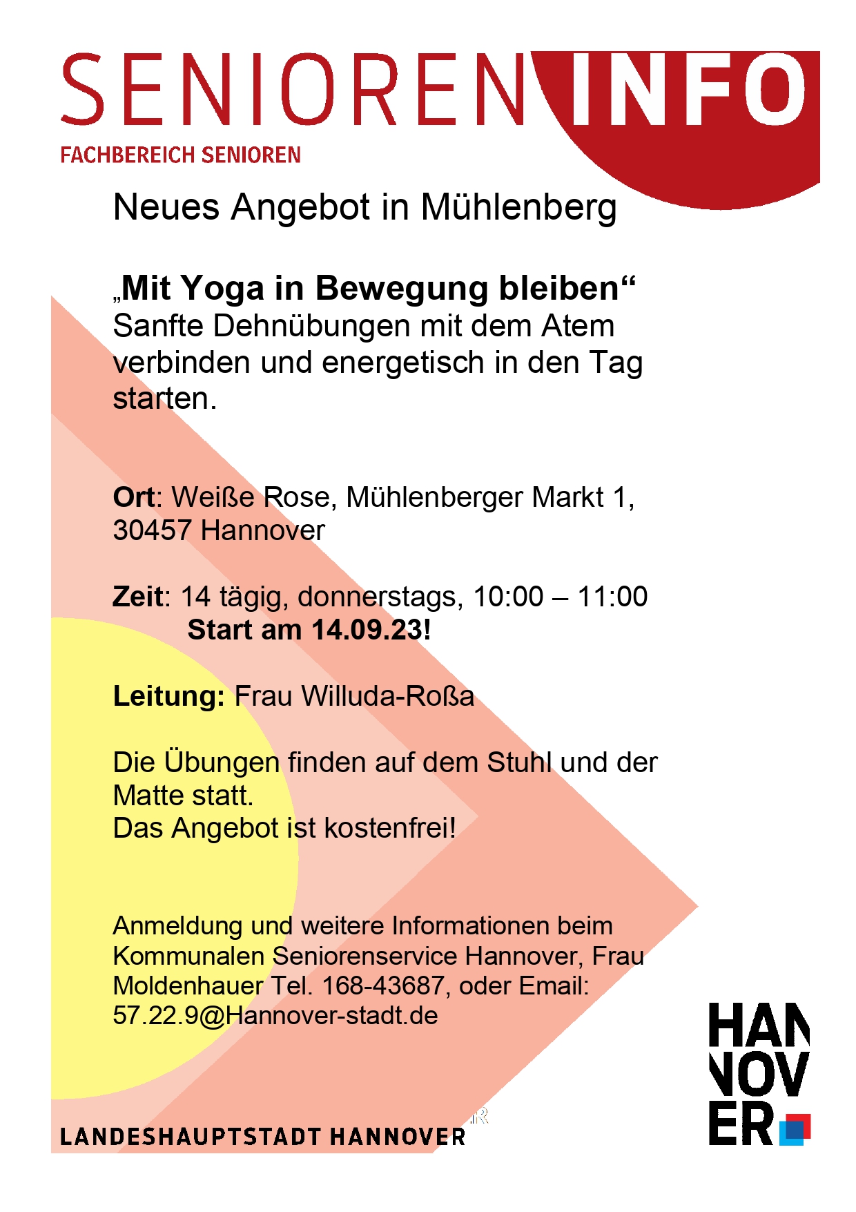 Neues Angebot in Mühlenberg „Mit Yoga in Bewegung bleiben“