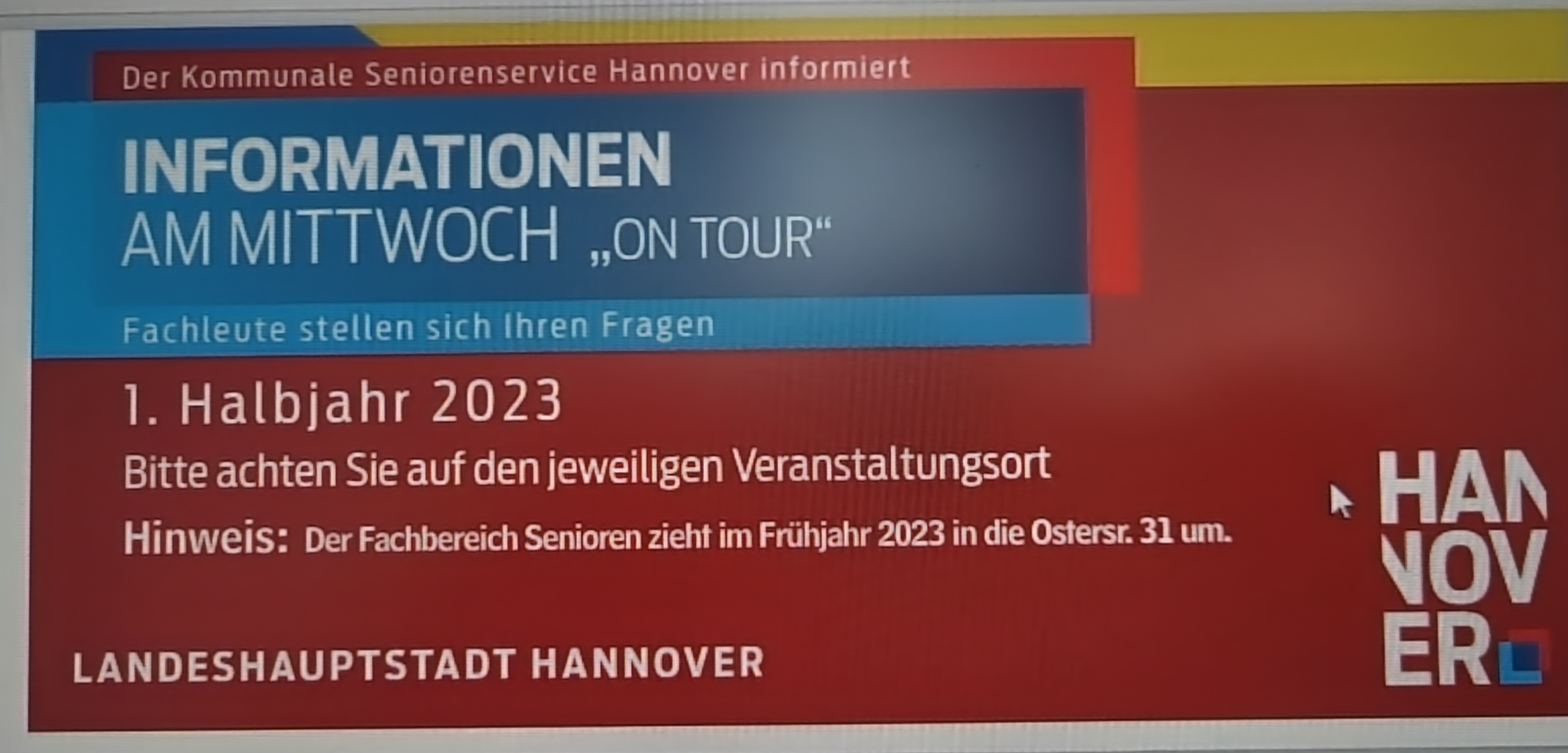 Informationen am Mittwoch für das erste Halbjahr 2023