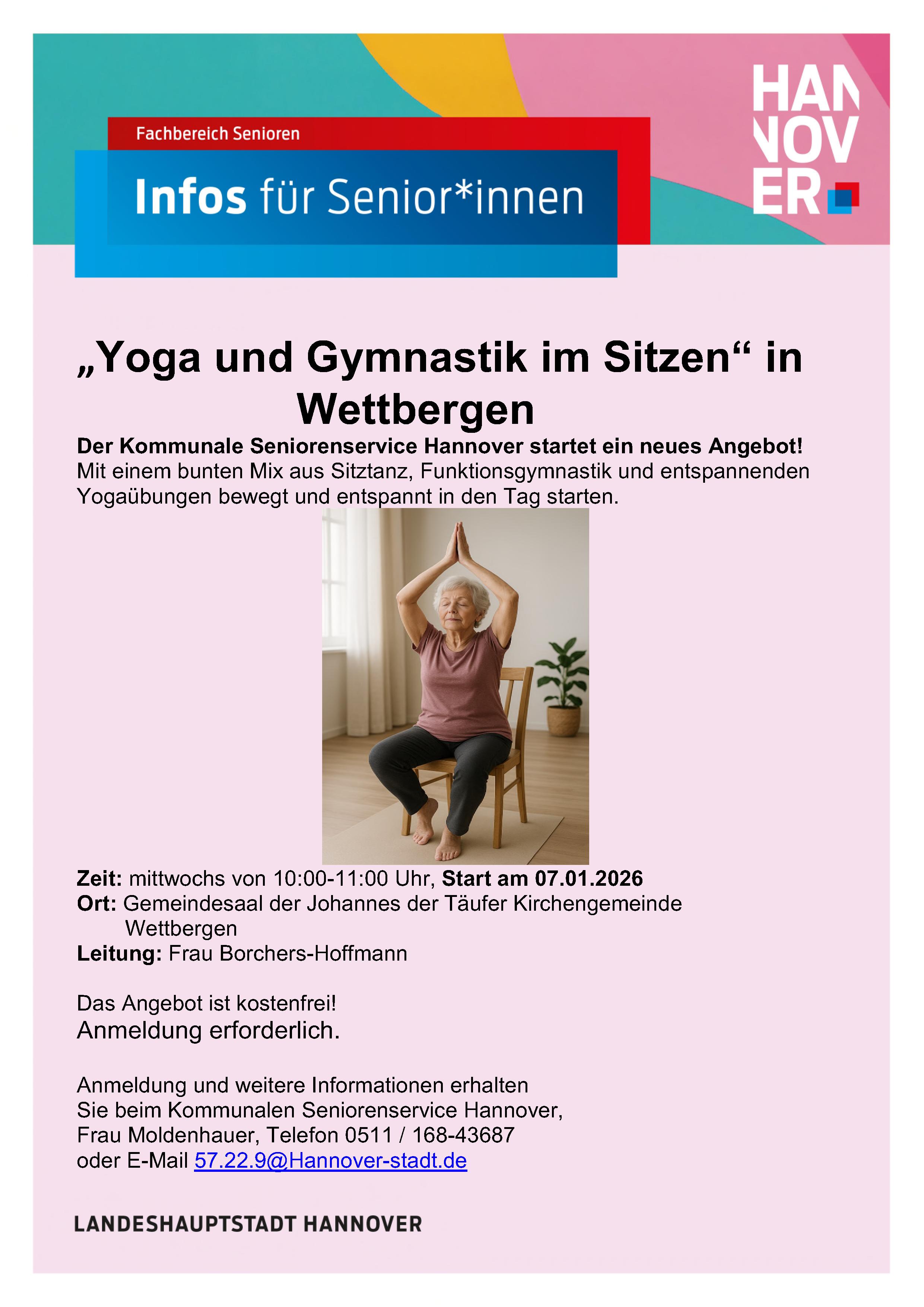 „Yoga und Gymnastik im Sitzen“ in Wettbergen