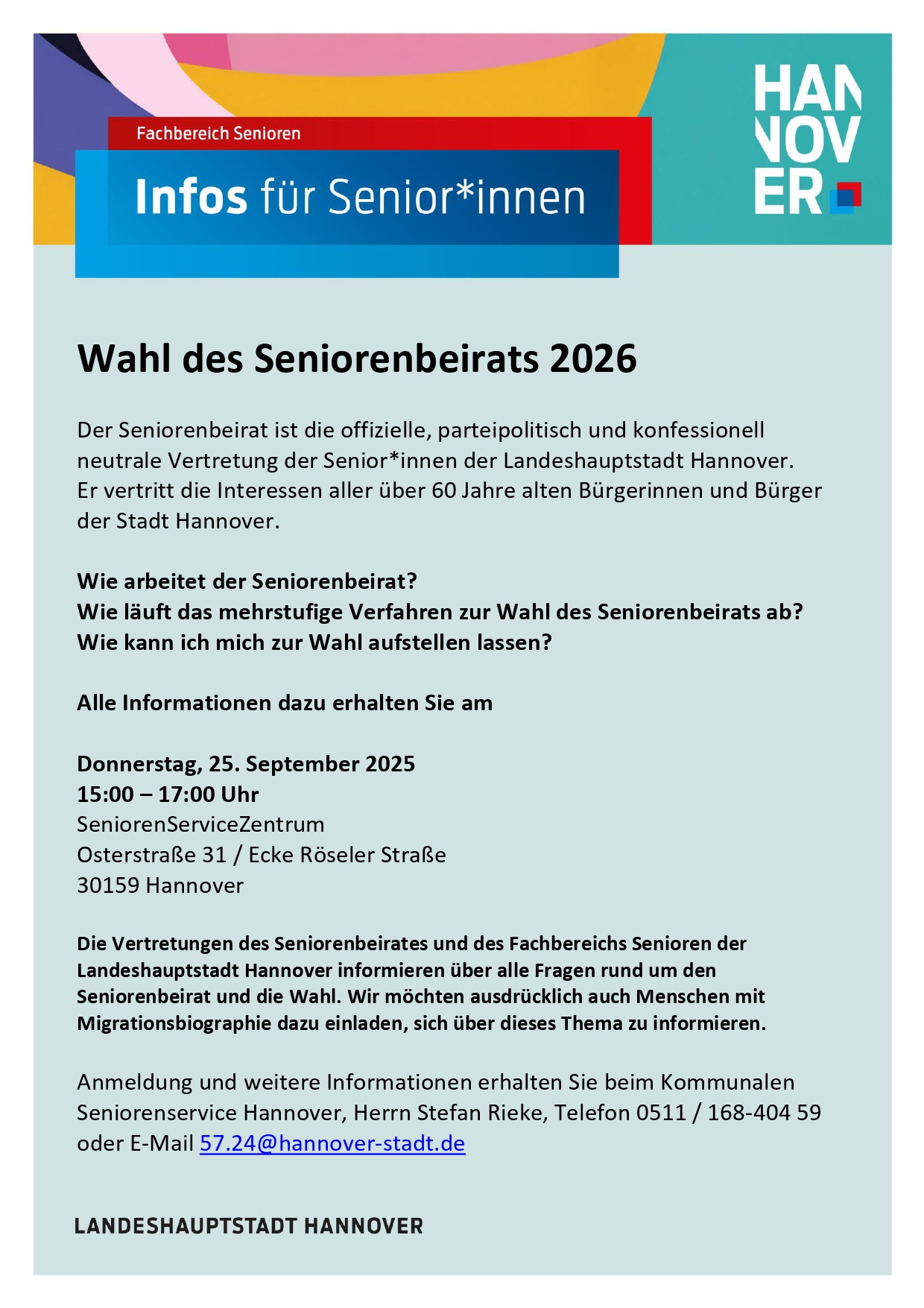 Wahl des Seniorenbeirats 2026