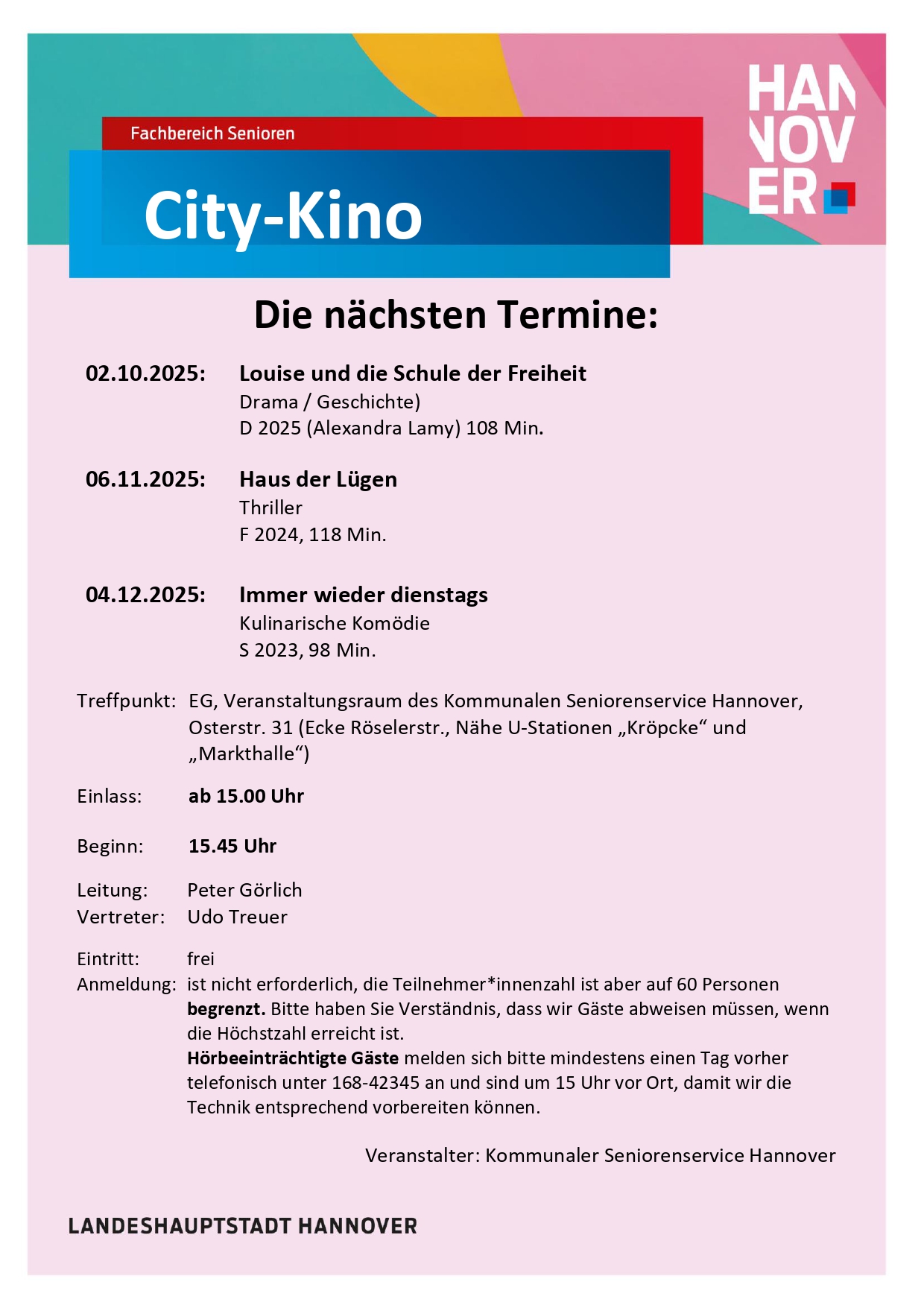City-Kino: Die nächsten Termine