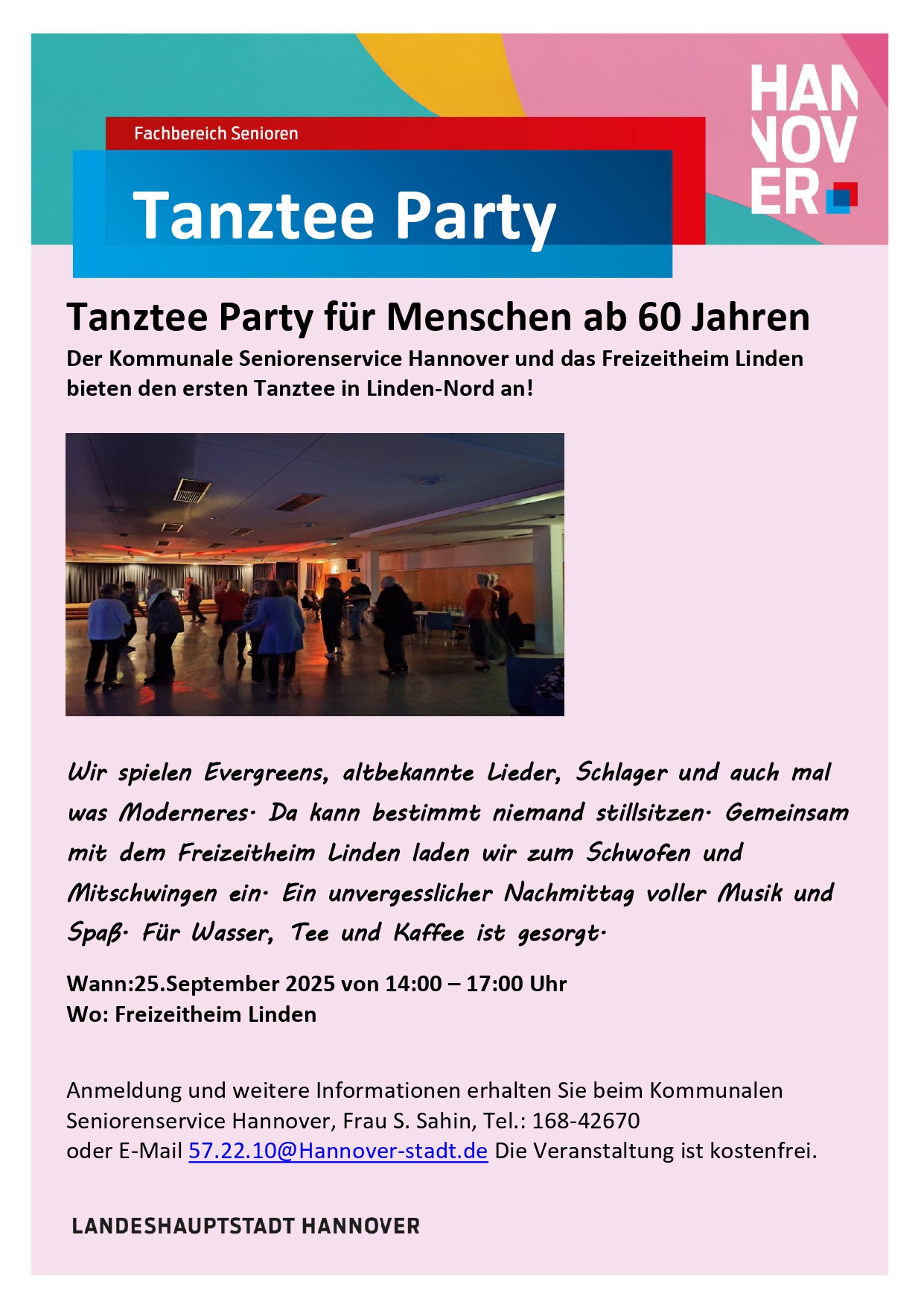 Tanztee Party für Menschen ab 60 Jahren